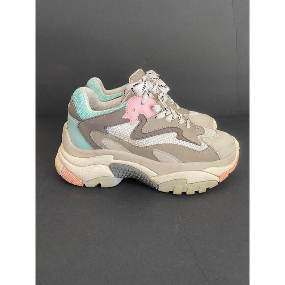 ASH Addict Women's Low Top Street Wear Chunky Dad Sneakers  White Multi 36 - Picture 2 of 8